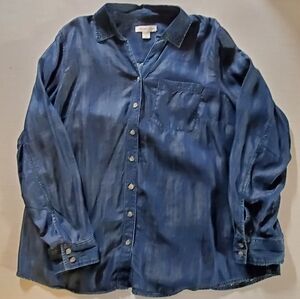 Coldwater Creek lightweight denim blouse 1X